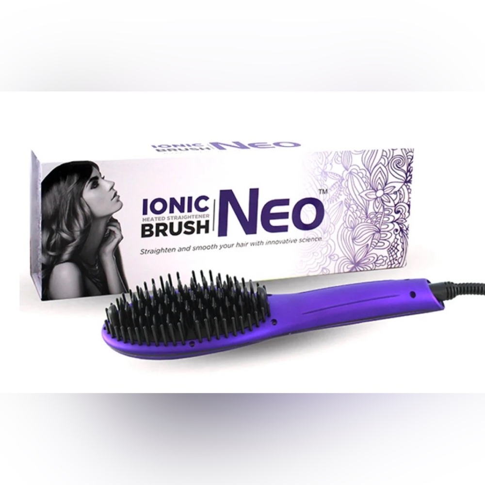 **NEW IN BOX** NEO Ionic Straightening Brush ‘Soft Touch’ Heated Brush